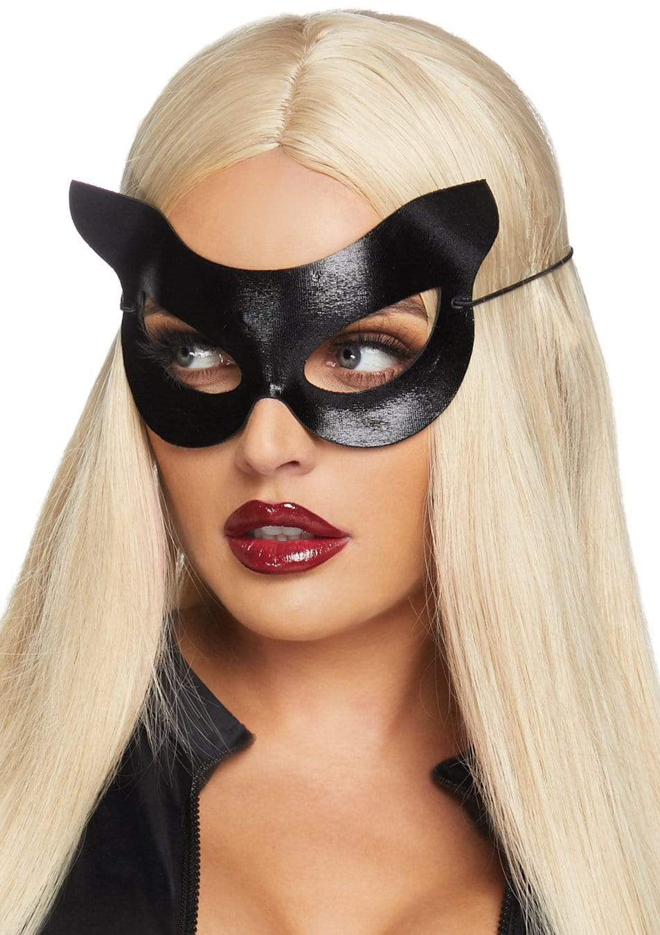 Leg Avenue Black Vinyl Cat Mask Costume Accessory Secondary image