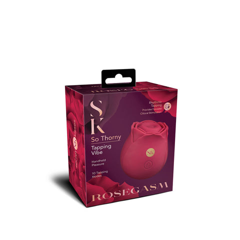Rosegasm So Thorny Red Tapping Vibrator with 10 Modes Suction Stimulator