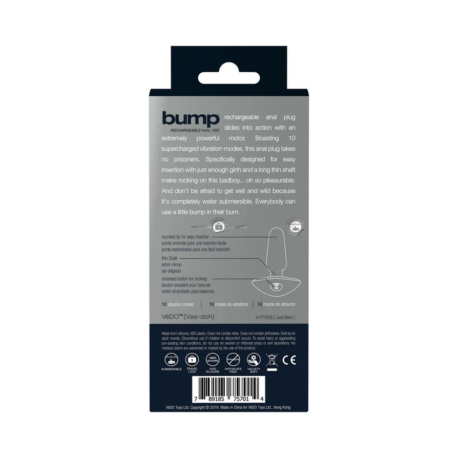 Bump Anal Vibrator with 10 Vibration Modes Black > Anal Range > Vibrating Butt Plugs