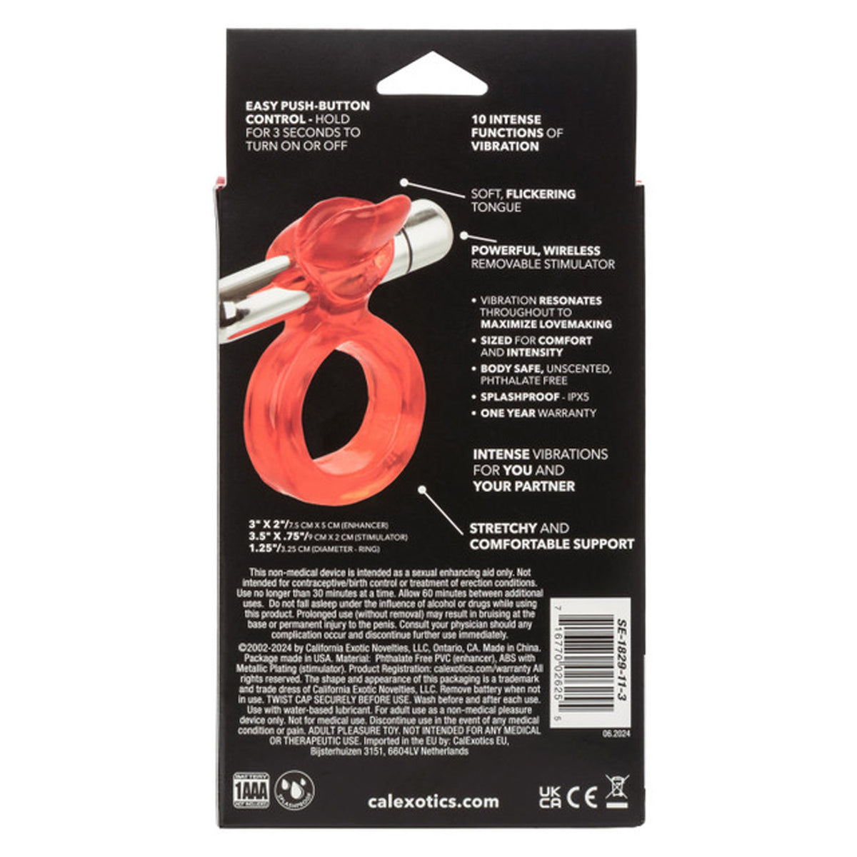 Wireless Clit Flicker Vibrator with Teasing Tongue Stimulator > Cock Ring > Vibrating