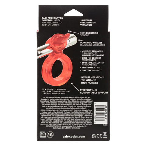 Wireless Clit Flicker Vibrator with Teasing Tongue Stimulator Cock Rings Vibrating