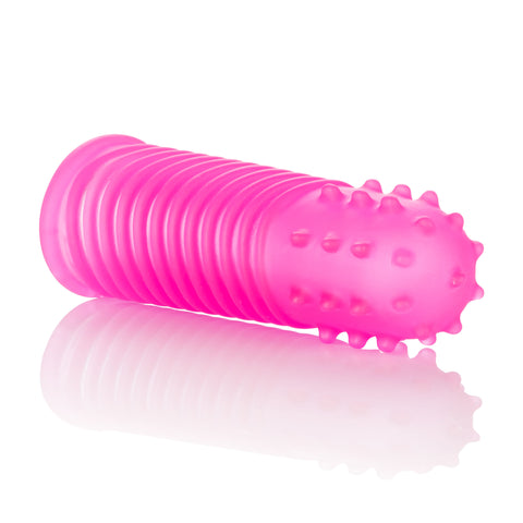 Intimate Play Finger Tingler (Pink) – Flexible Ribbed Teaser Set Finger Stimulator