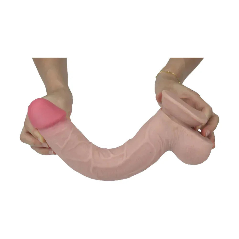 Get Lucky 11 Inch Realistic Tan Dildo with Bendable Skin > Dildos > Large Dildos