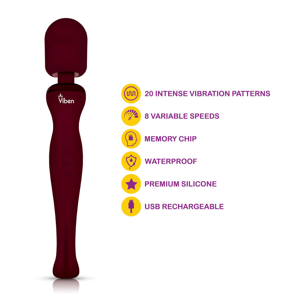 Viben Sultry Wand Massager in Ruby > Sex Toys > Massage Wands