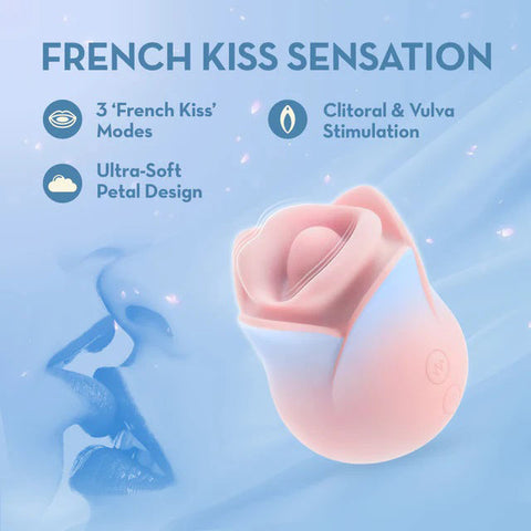 Blush Collection Kissing Rose Pink Clitoral Vibrator with Modes Suction Stimulator