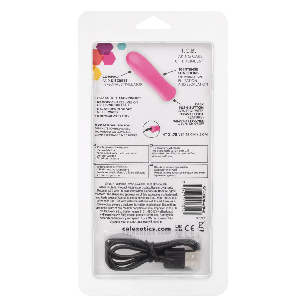 Kyst T.C.B. Taking Care of Business Mini Massager Pink 4-Inch Satin Finish BULLETS