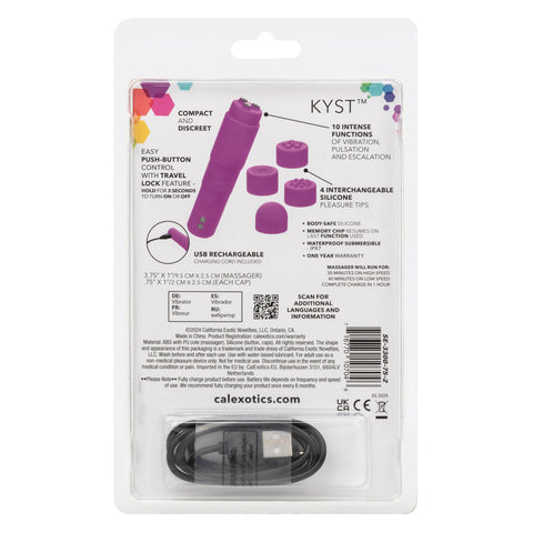 Kyst™ Mega-Mite™ Rechargeable Personal Stimulator with 4 Silicone Tips Pink STIMULATORS