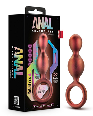 Anal Adventures Duo Loop Plug Copper Adult Anal Toy Butt Plugs
