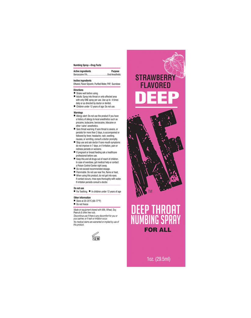 Deep AF (Strawberry) – Flavored Oral Desensitizer Spray 29 ml > Lube > Oral Gels & Sprays