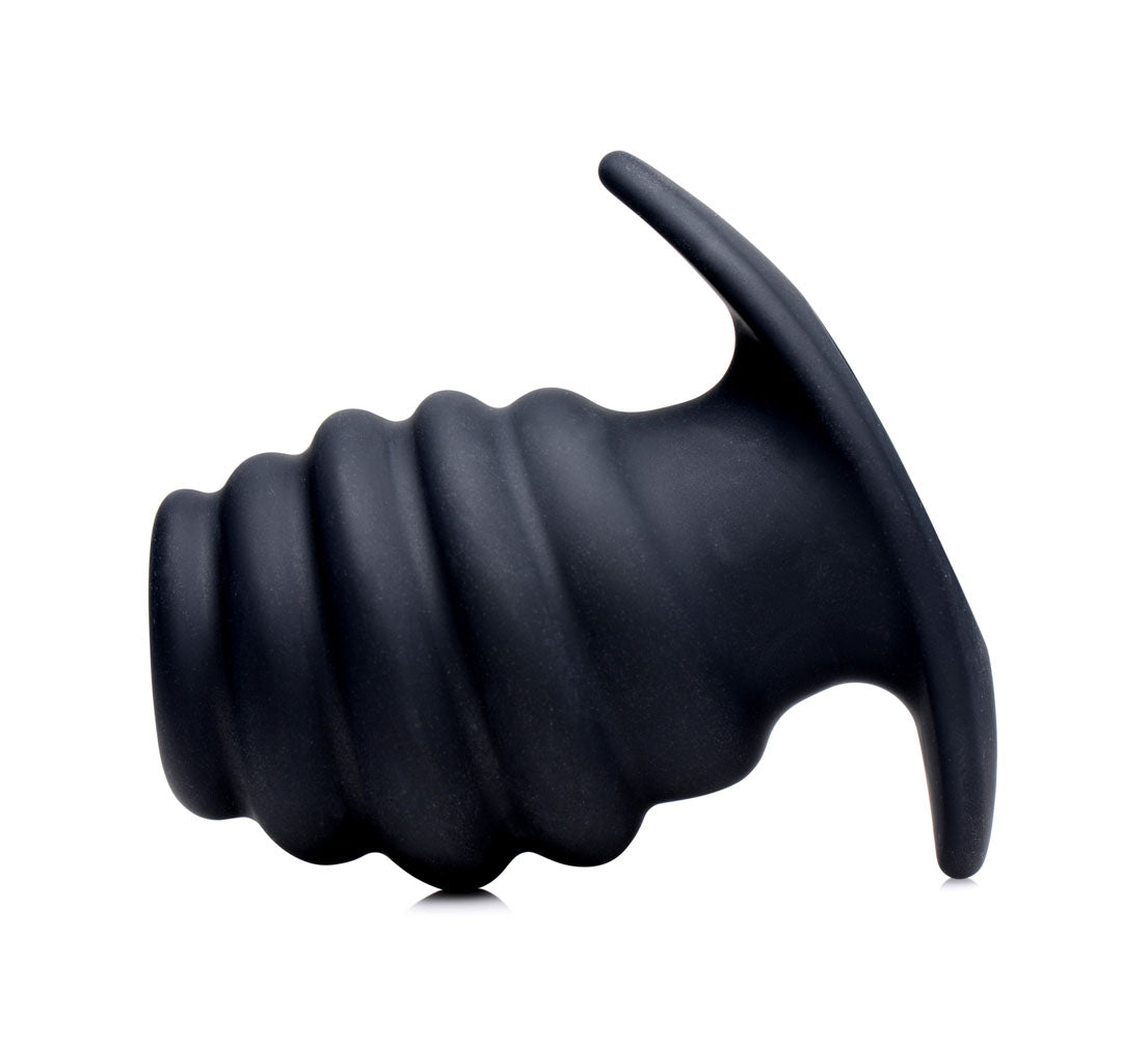 Hive Medium Silicone Ribbed Hollow Core Anal Plug Medium Size Silicone Anal Plug Black Medium > Anal Range > Tunnel and Stretchers