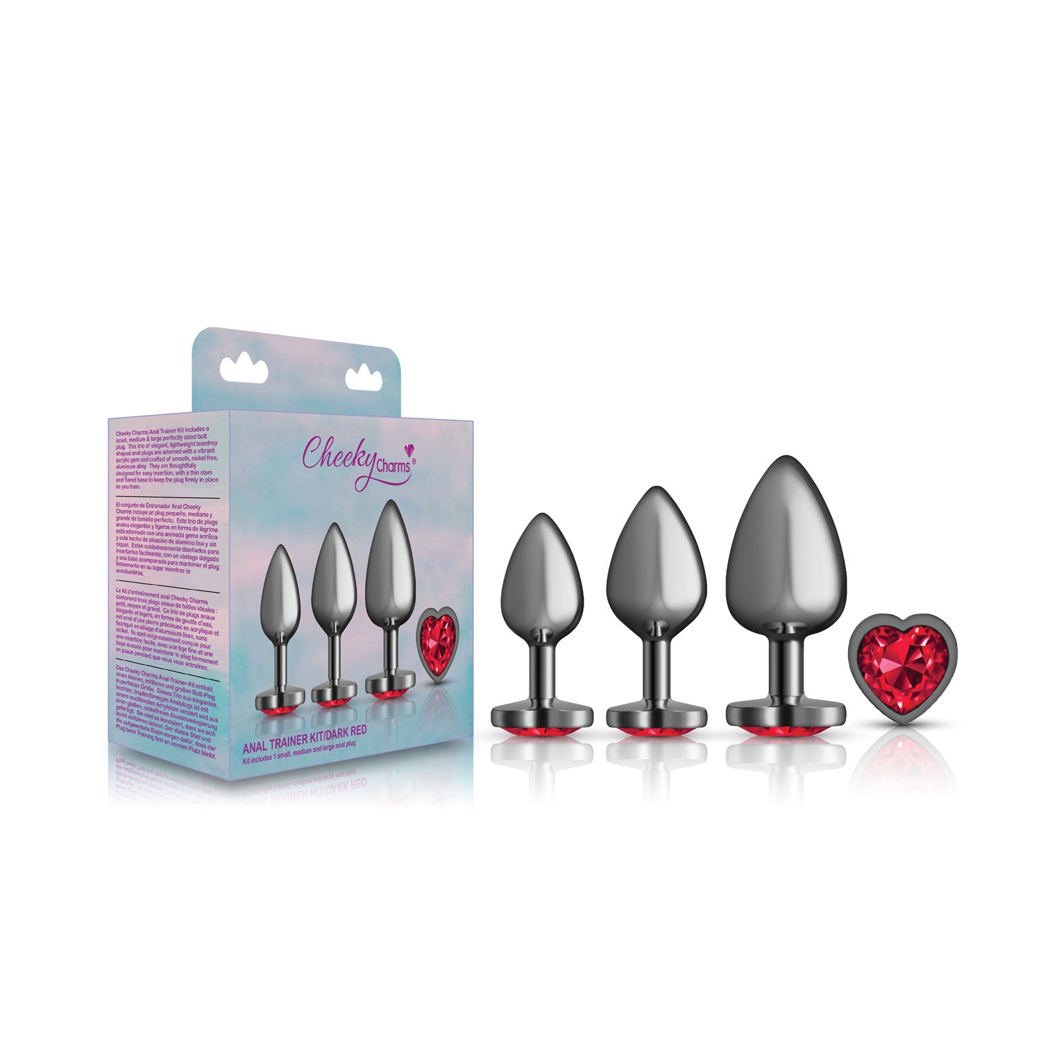 Viben Red Heart Gem Anal Trainer Kit with Three Sizes Secondary image