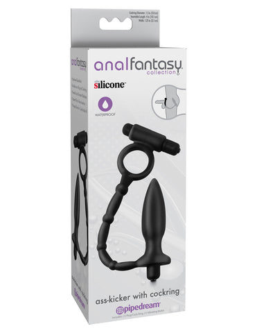Anal Fantasy Ass Kicker Plug With Performance Cockring Black ANAL TOYS