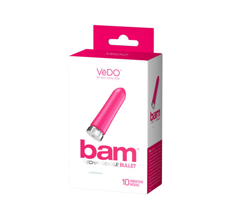 VeDO Bam Rechargeable Bullet Vibrator With 10 Vibration Modes Pink BULLETS