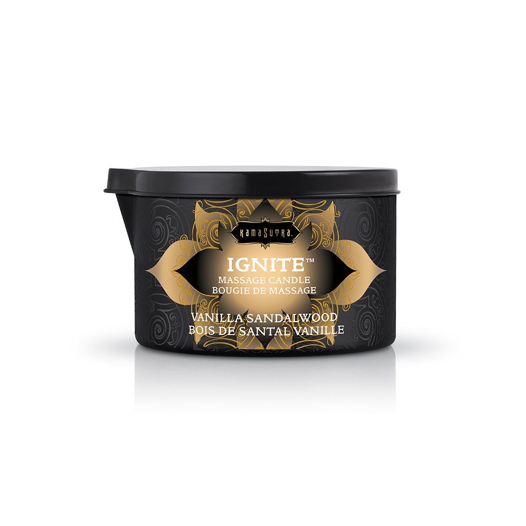 Ignite Vanilla Sandalwood Massage Candle with Coconut Oil 6 Oz Massage Candles