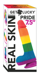Pride Rainbow Dildo – 100% Silicone Vibrant Rainbow Colors Realistic Dildo with Suction Cup Base > Dildos > Neutral Dildos