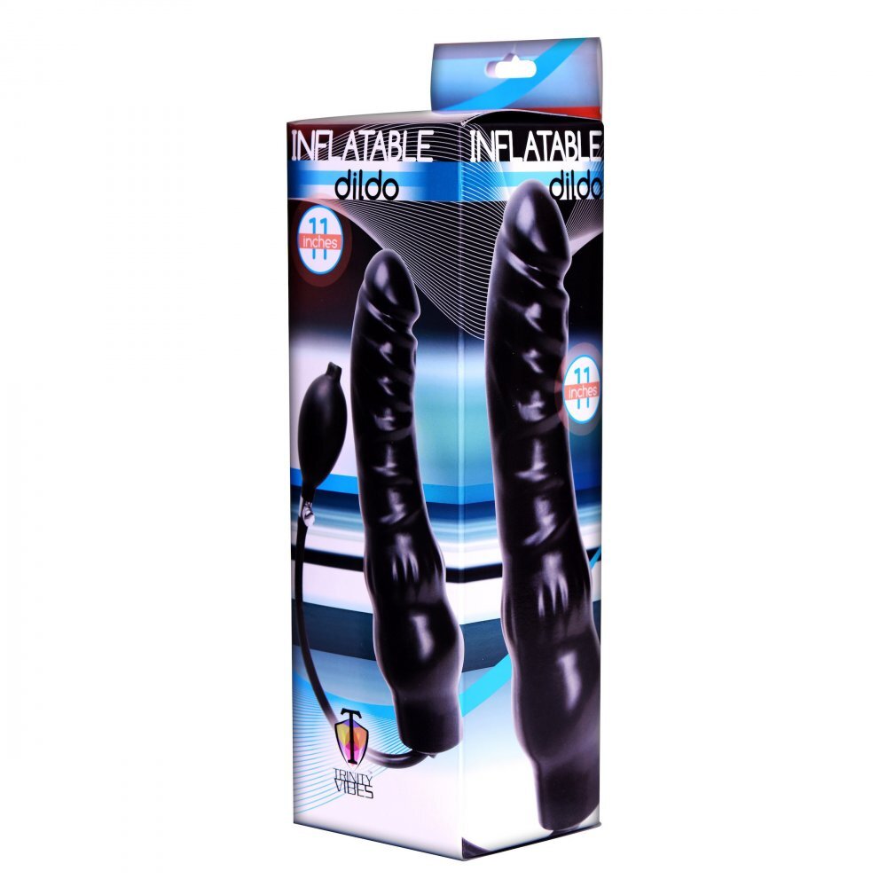 Xr Large Inflatable Dildo 11 Inch Black Bulb Quick Release DONGS