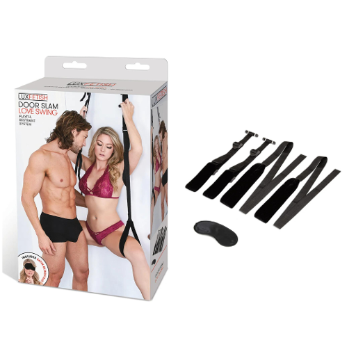 Door Slam Love Swing Sex Toy for Bondage and Couples Play Black SWINGS