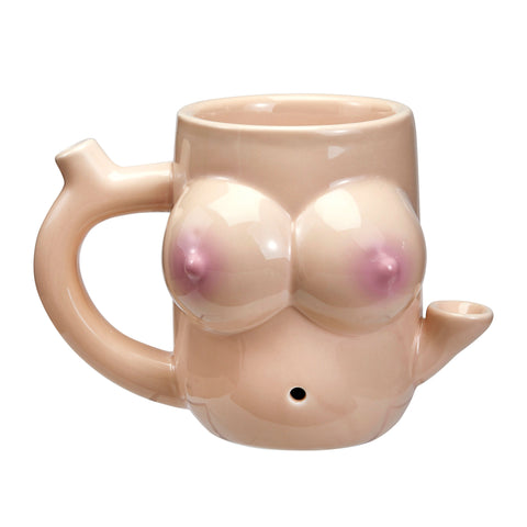 Boob Shaped Ceramic Mug Pipe Novelty Smoking Accessory Gift Default Title Bachelor & Bachelorette Items