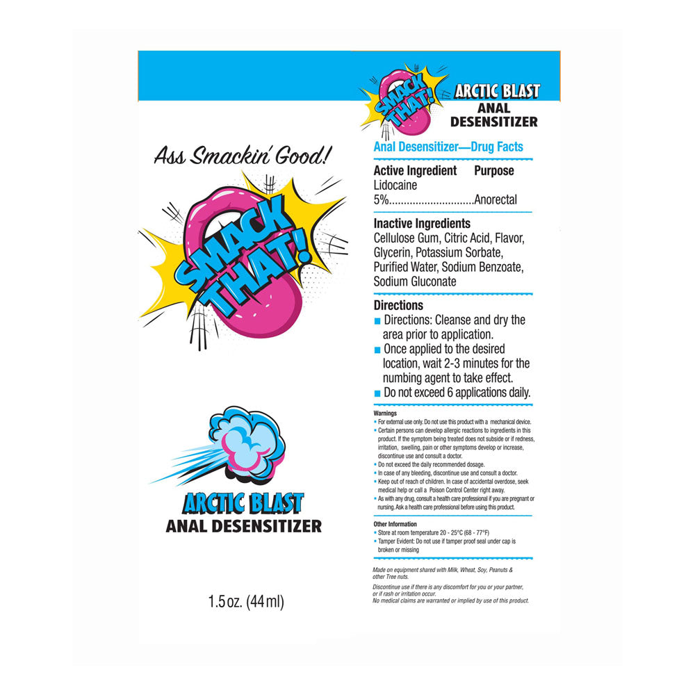 Smack That Anal Desensitiser Arctic Blast Cooling Anal Desensitiser 44 ml Tube Anal Lubricant