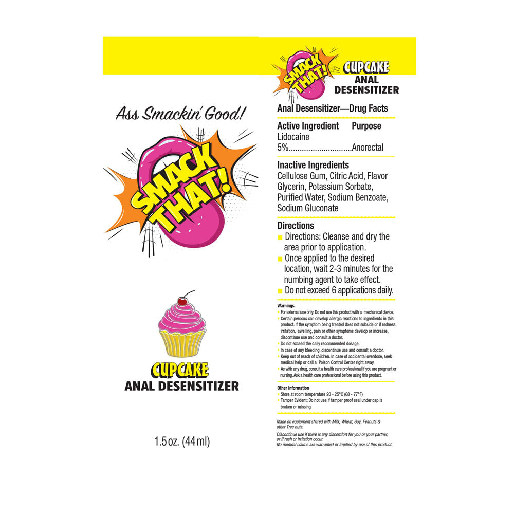 Smack That Anal Desensitiser Cupcake Flavored 44 ml Tube Anal Lubricant