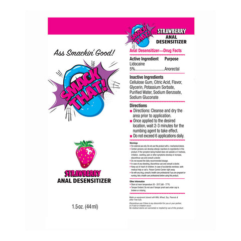 Smack That Anal Desensitiser Strawberry Flavoured 44 ml Tube Anal Lubricant