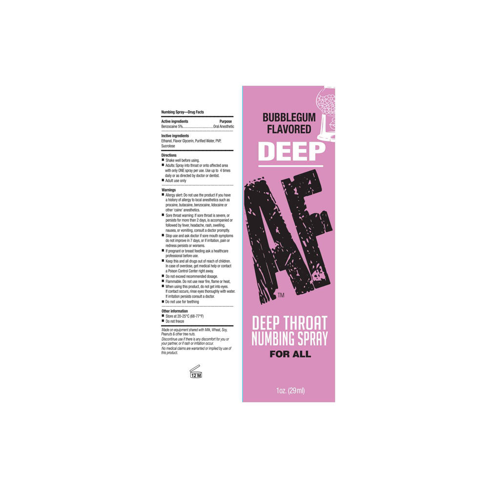 Deep AF Bubblegum (Bubblegum) – Oral Desensitizer Spray 29 ml > Lube > Oral Gels & Sprays