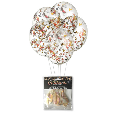 Glitterati Penis Confetti Balloons 5 Pack for Hens Party and Celebrations Coloured > Novelties > Party Supplies