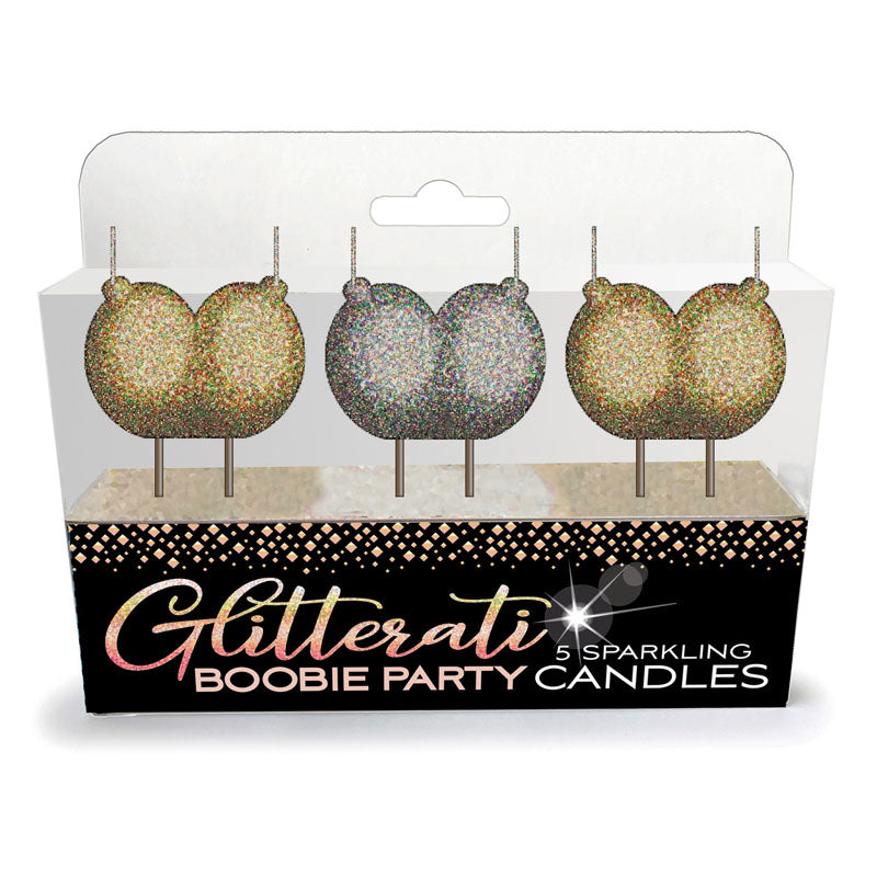 Glitterati Boobie Candle Set Novelty Candles Set of 3 Coloured Novelty Candles