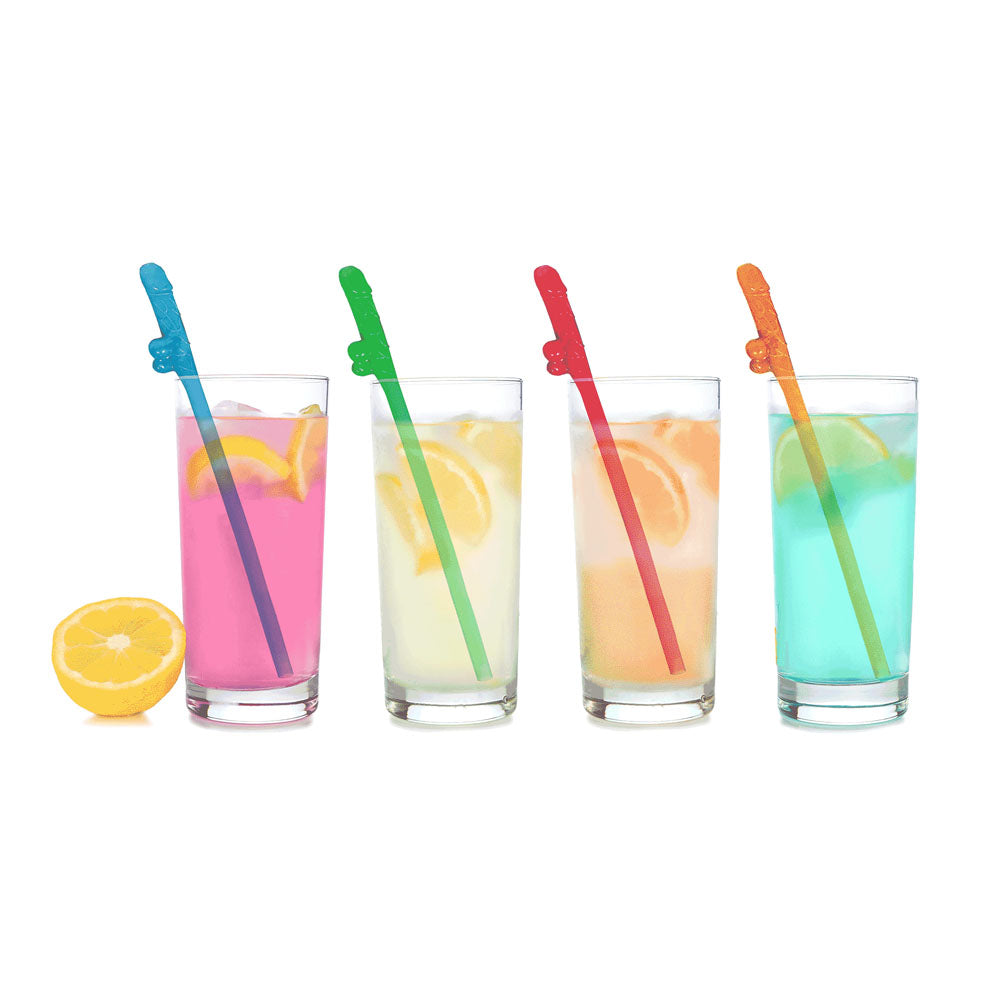 Super Fun Penis Party Straws Multi Dicky Straws 8 Pack Party Supplies