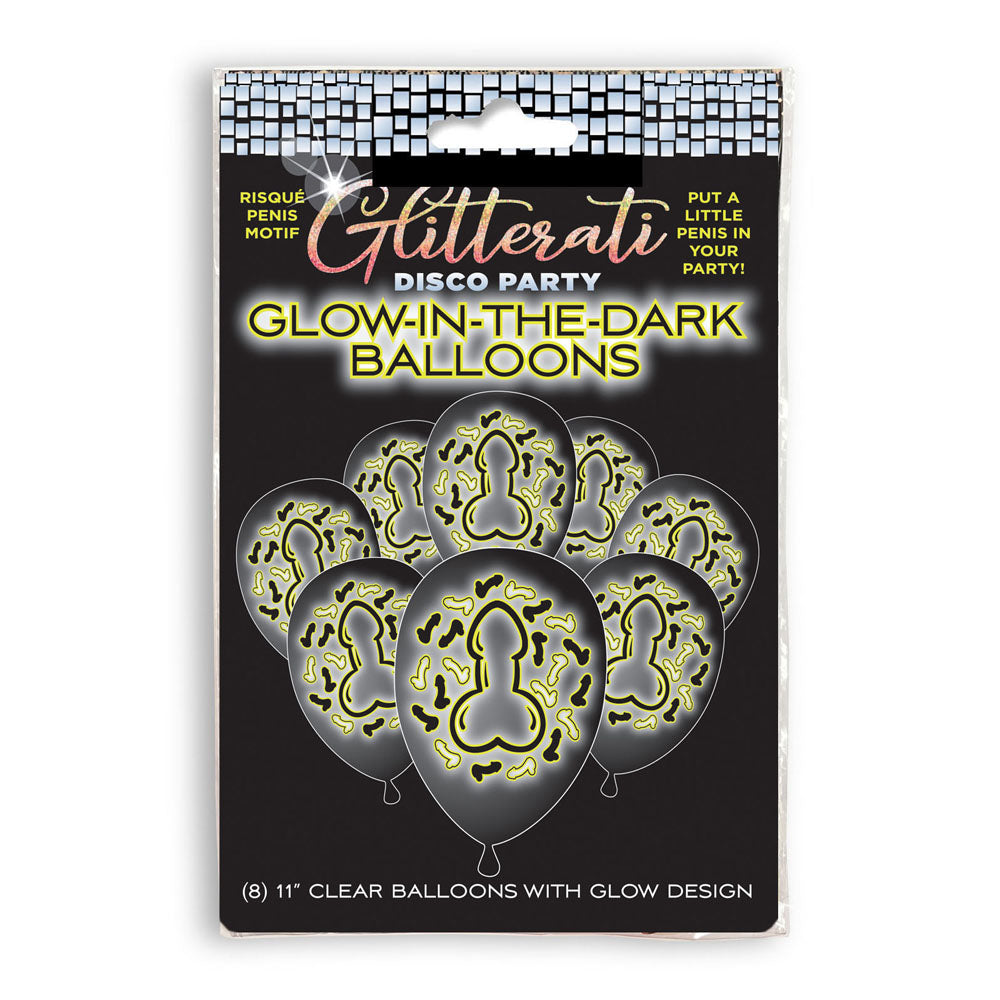 Glitterati Disco Party Glow In The Dark 11 Inch Balloons Party Decorations > Novelties > Gag Gifts