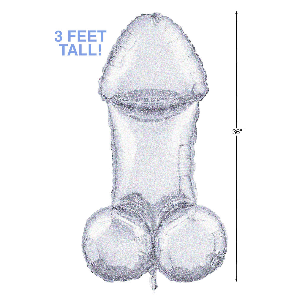 Little Genie Glitterati Disco Penis 3 Foot Mylar Balloon Party Decoration > Novelties > Gag Gifts