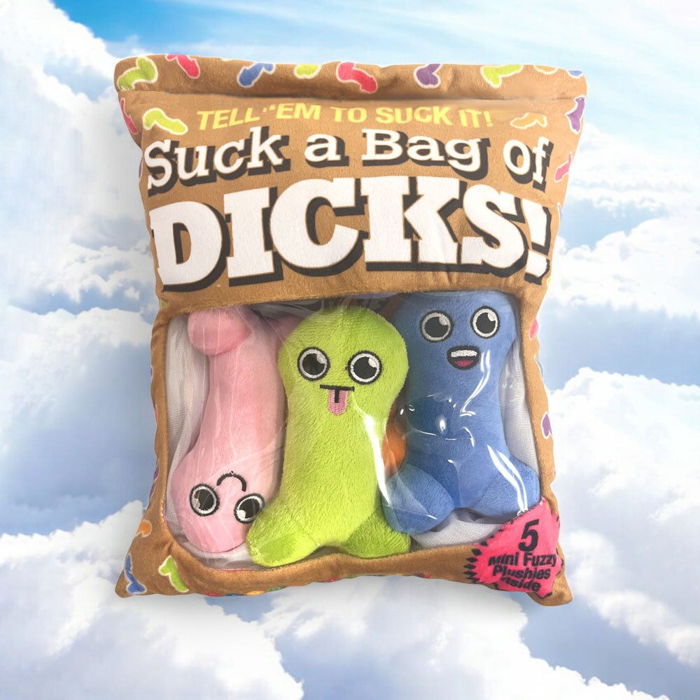 Suck a Bag of Dicks Plushy Pillow with Five Plush Dicks > Novelties > Gag Gifts