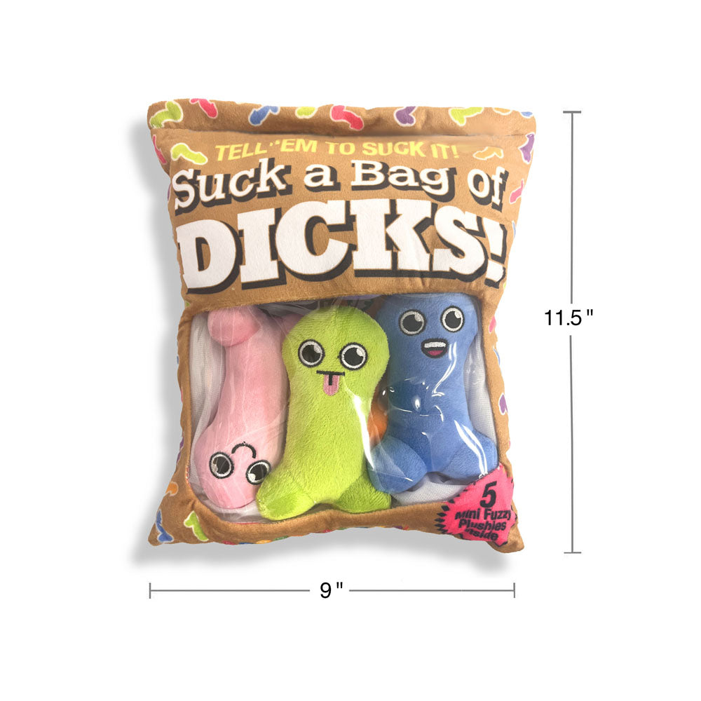 Suck a Bag of Dicks Plushy Pillow with Five Plush Dicks > Novelties > Gag Gifts