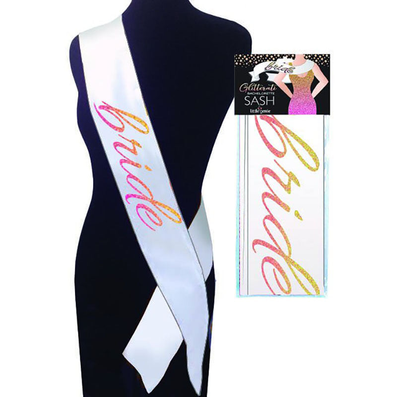 Glitterati Bride Sash – Novelty Costume Accessory for Hens Party > Novelties > Party Supplies
