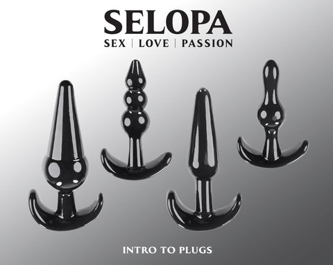 Selopa Intro To Plugs Black Butt Plugs Set of 4 > Anal Range > Butt Plug Kits