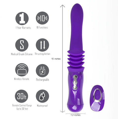 Maia Monroe 38 Centimeter USB Rechargeable Thrusting Vibrator DONGS Thrusting
