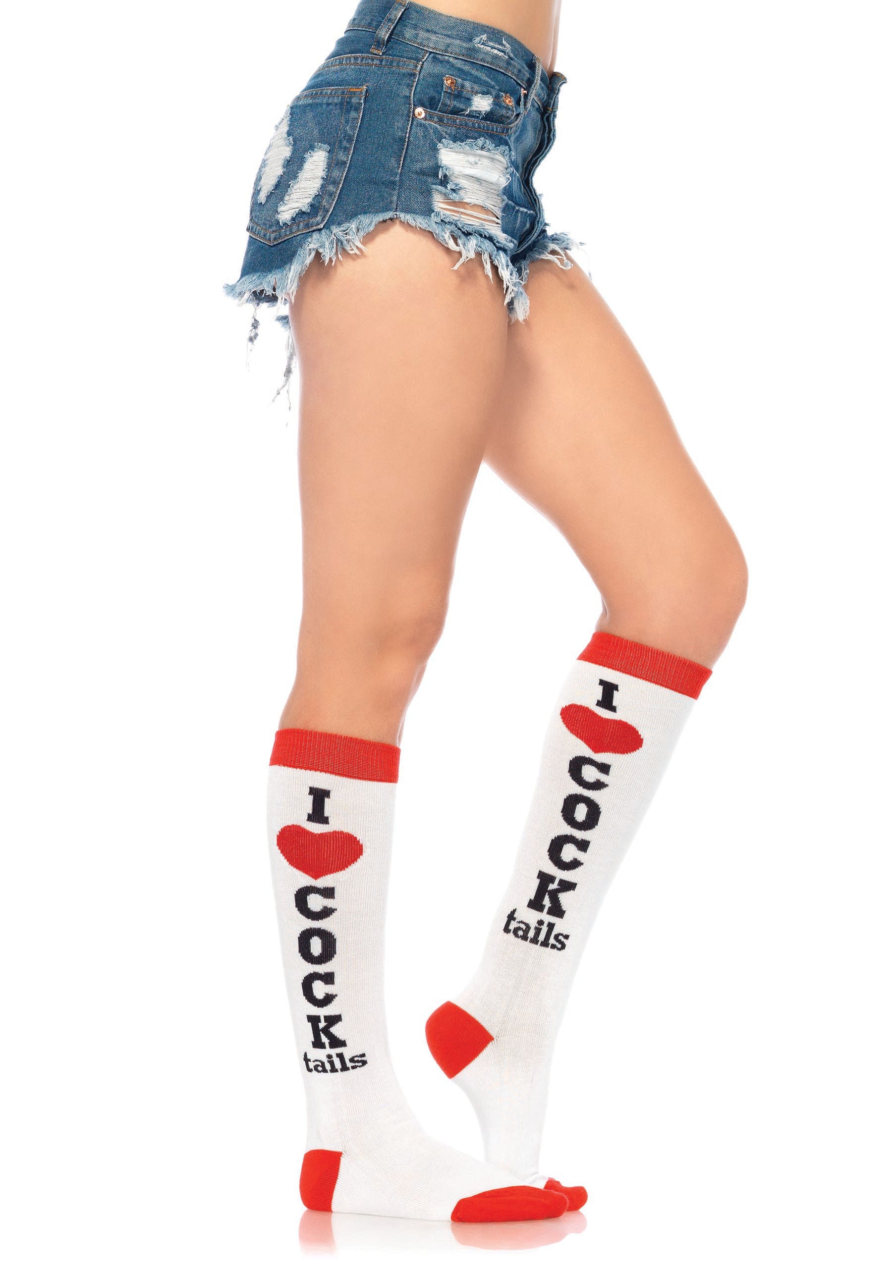 Cocktails Knee High Socks One Size Fit For Adult Intimacy Use Multi Hosiery