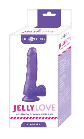 Get Lucky 7 Inch Purple Jelly Dildo with Suction Base DONGS
