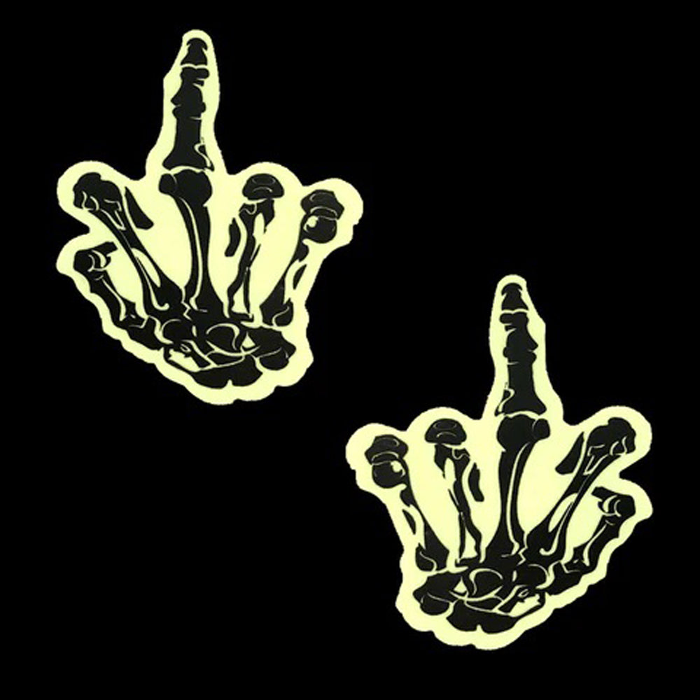 Glow In The Dark Skeleton Hand Nipple Cover Pasties Set Default Title > Clothes > Pasties