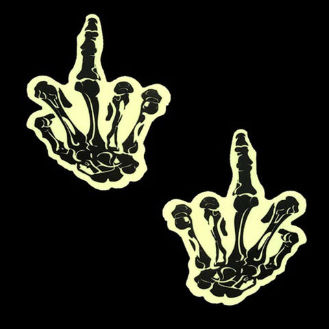 Glow In The Dark Skeleton Hand Nipple Cover Pasties Set Default Title Pasties