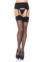 Leg Avenue Zara Garter Belt and Stockings (Black) – Lingerie Set > Clothes > Hosiery > Garterbelt Sets