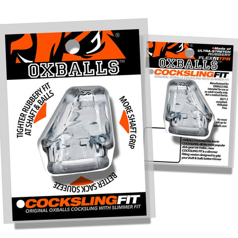 Cocksling Fit (Black) – Slim Adjustable Strap-On Cock Sling Clear COCK RINGS Sling