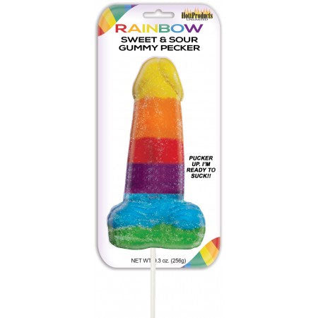Rainbow Sweet and Sour Edible Gummy Pecker Candy 6 Inch Rainbow > Relaxation Zone > Edible Treats