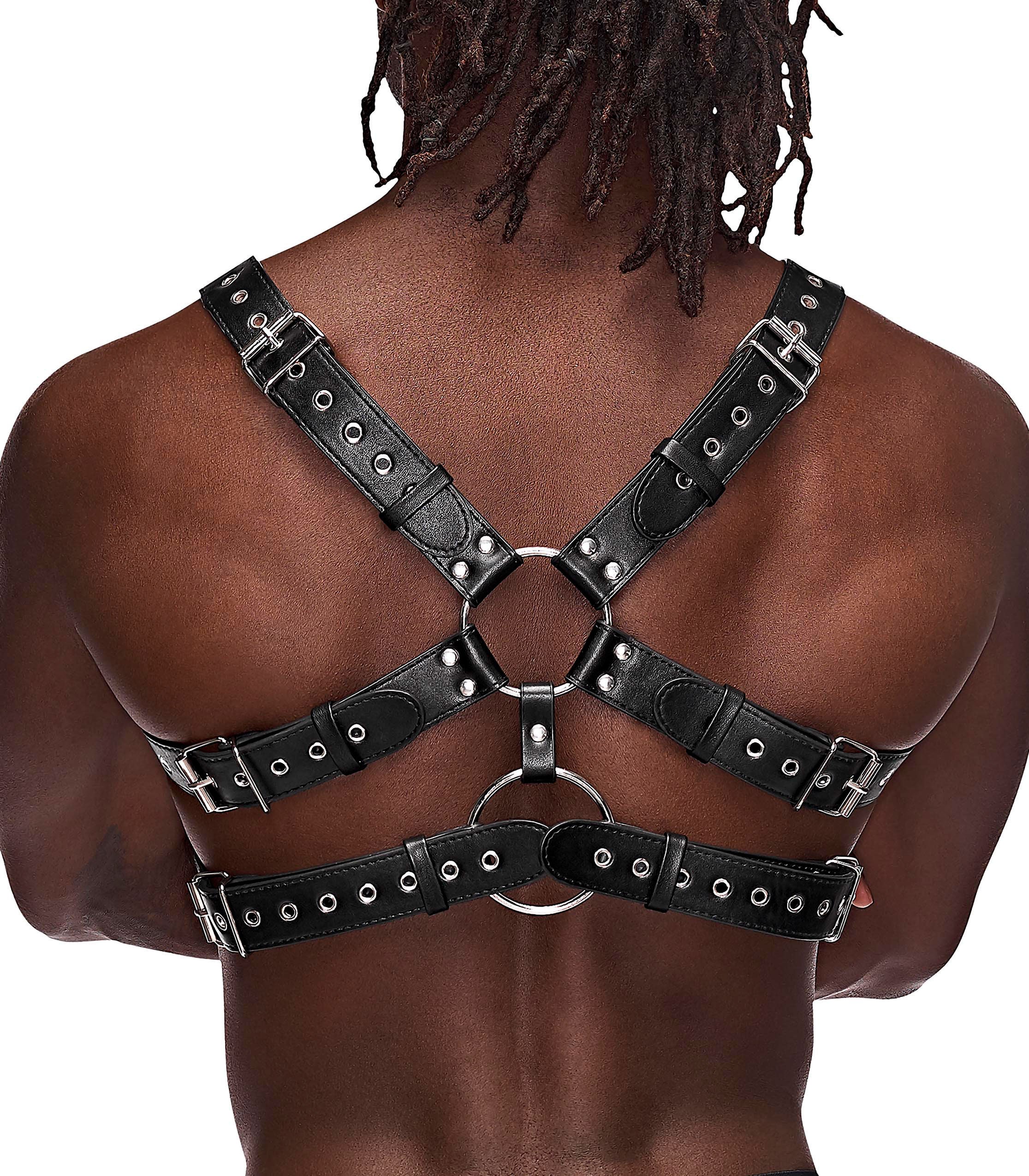Gemini Leather Harness (Black) – Adjustable PU Leather Harness Mens Harnesses