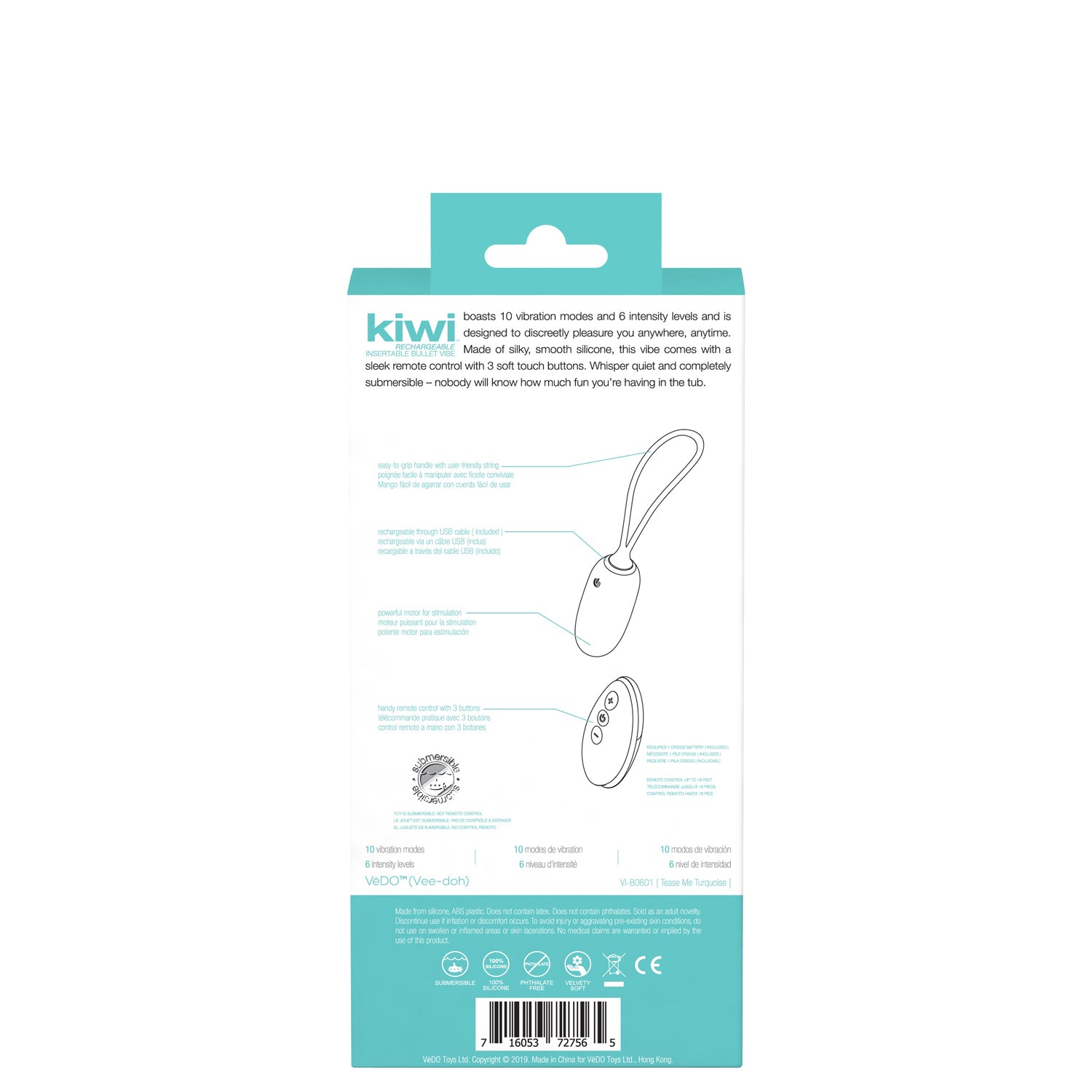 VeDO Kiwi Rechargeable Insertable Bullet Silicone Compact Vibrator > Vibrators > Mini Vibrators