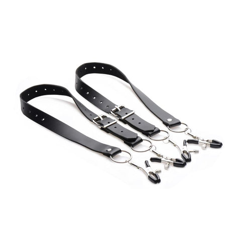 Labia Spreader Straps with Adjustable Clamps – Bondage Straps Sex Positioners