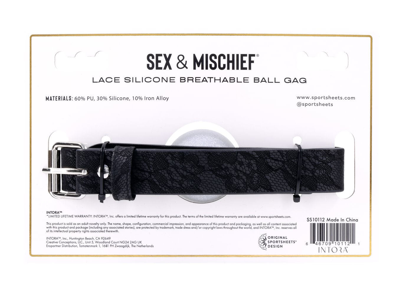 Lace Silicone Breathable Ball Gag – Soft Silicone Mouthpiece with Breathable Design Bondage Accessory > Bondage Gear > Gags and Bits Main image