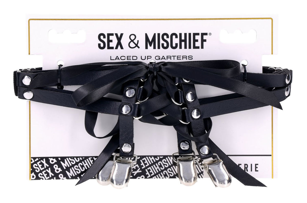 Sportsheets Laced Up Adjustable Garters – Comfort Fit 18 to 26 Inches Thigh Garters > Clothes > Hosiery > Garterbelt Sets