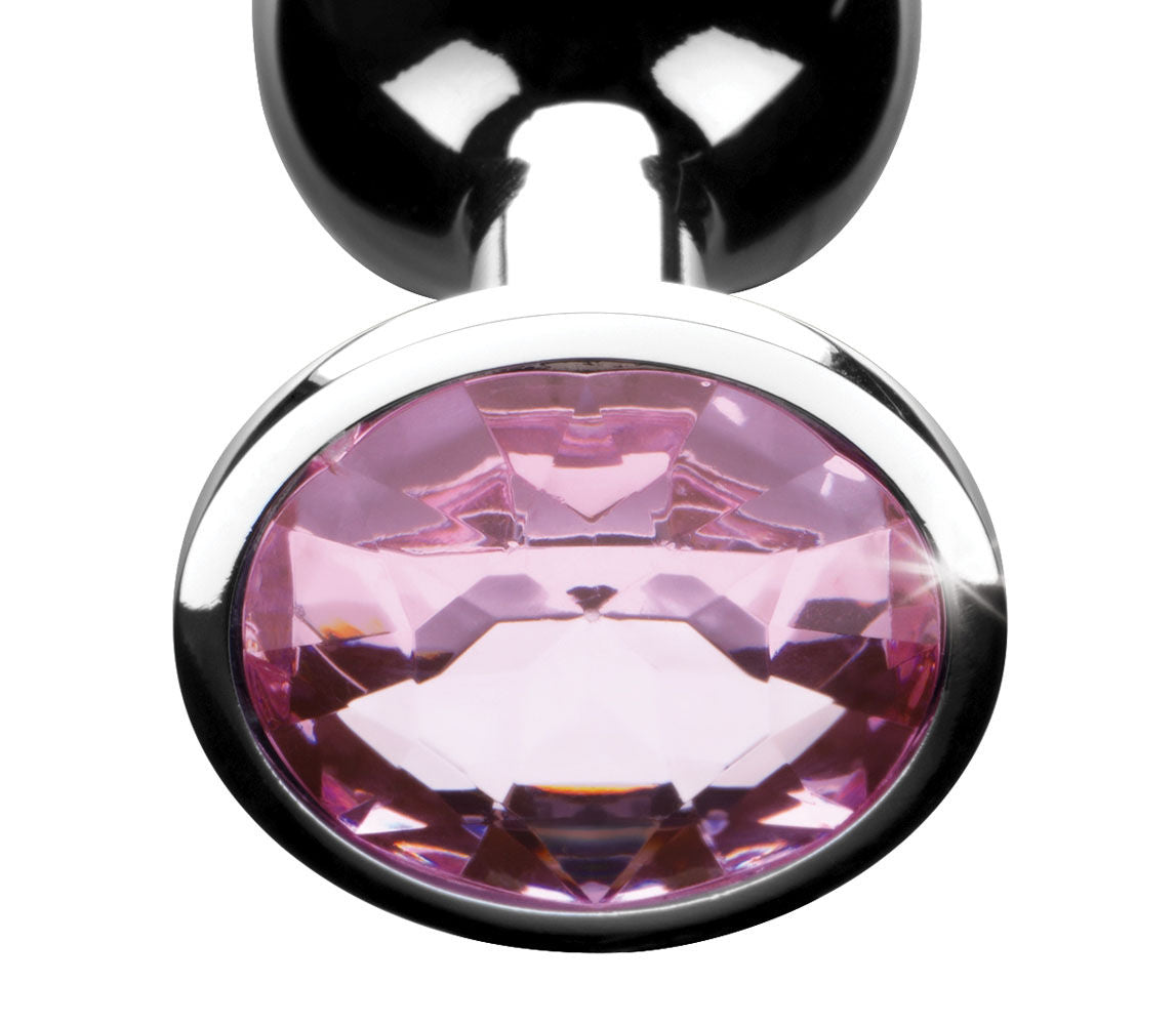 Large Pink Gem 4 Inch Stainless Steel Butt Plug > Anal Range > Jewel Butt Plugs