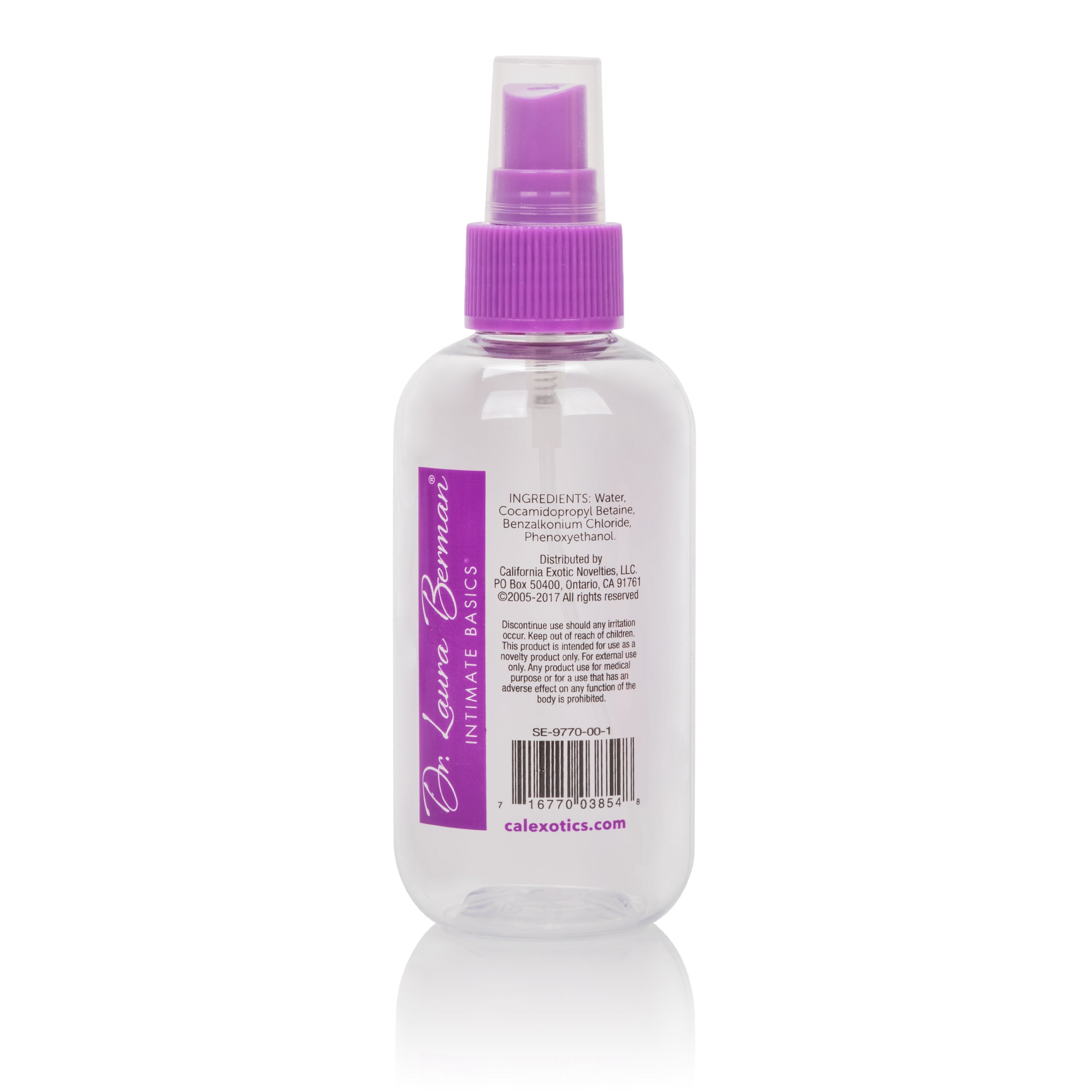 Laura Berman Anti-Bacterial Toy Cleaner Safe and Effective 6.28 oz Clear Bottle with Purple Spray Nozzle Toy Cleaners